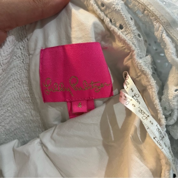 3/$30 🍂 Lilly Pulitzer Kay Short Sleeve Eyelet Dress White - Picture 8 of 8